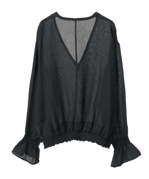 SOFFITTO（ソフィット）の「深Vネックブラウス（シャツ/ブラウス・レディース・ブラック/オフホワイト・FREE）」の12枚目の写真