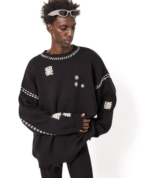 DankeSchon/ダンケシェーン/HAND STITCH KNIT CREWNECK（ニット