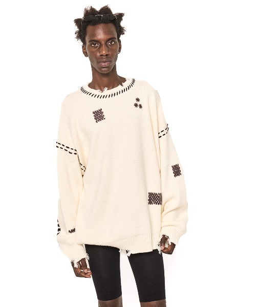 ダンケシェーン DankeSchon/ダンケシェーン/HAND STITCH KNIT CREWNECK（ニット