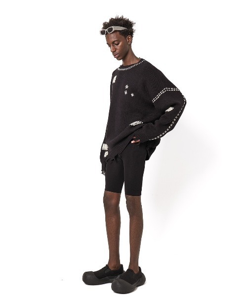 DANKE SCHON（ダンケシェーン）の「DankeSchon/ダンケシェーン/HAND STITCH KNIT CREWNECK（ニット/セーター・メンズ・ブラック/ホワイト・S/L/M）」の13枚目の写真