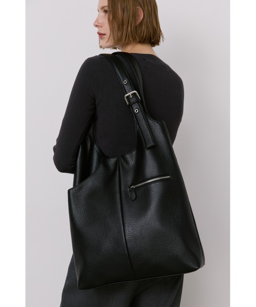 シボ革ベルトハンドルトート / A4サイズ、PC（14inch）収納可能