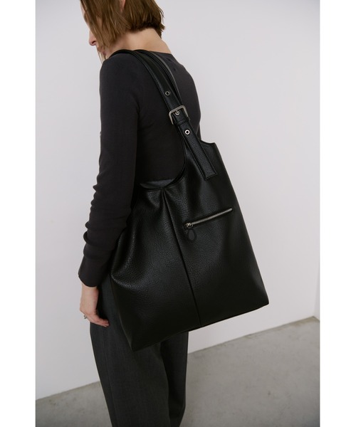 シボ革ベルトハンドルトート / A4サイズ、PC（14inch）収納可能