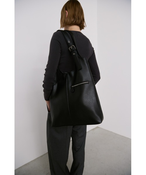 シボ革ベルトハンドルトート / A4サイズ、PC（14inch）収納可能