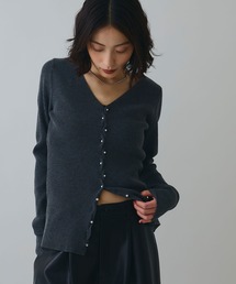 ELLEgirl（エルガール）の「メタル釦Vネックリブカーディガン（カーディガン/ボレロ）」