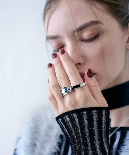 HARE（ハレ）の「ブラックストーンモチーフセットリング(HARE)（リング・レディース・シルバー・FREE）」の3枚目の写真