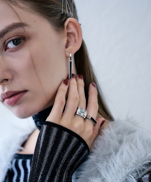 HARE（ハレ）の「ブラックストーンモチーフセットリング(HARE)（リング・レディース・シルバー・FREE）」の4枚目の写真