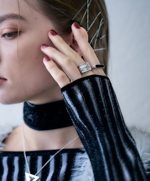 HARE（ハレ）の「ブラックストーンモチーフセットリング(HARE)（リング・レディース・シルバー・FREE）」の9枚目の写真