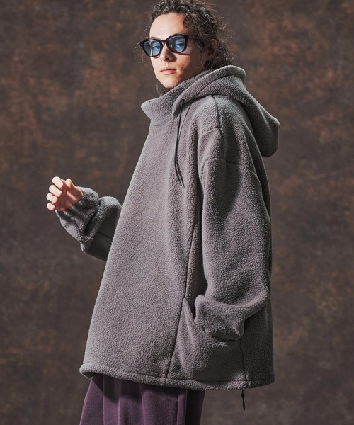 Jih Nunc（ジーヌンク）の「mpa3889-ワイドシルエットボアプルパーカー(JIH-R1138)（パーカー・メンズ・グレー/ブラック/ベージュ・L/M/S）」の12枚目の写真