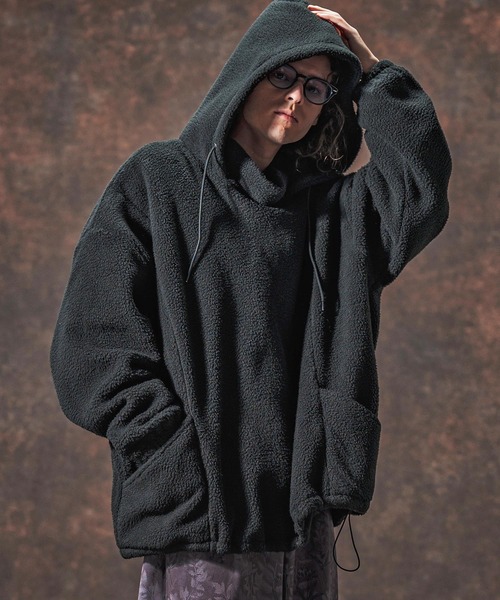 mpa3889-ワイドシルエットボアプルパーカー(JIH-R1138)（パーカー