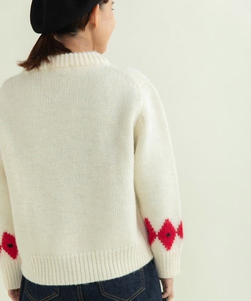 CHILD WOMAN(チャイルドウーマン)の「3/1Wool ダンシングインターシャプルオーバー(ニット/セーター・レディース・アイボリー/ネイビー・FREE)」の17枚目の写真