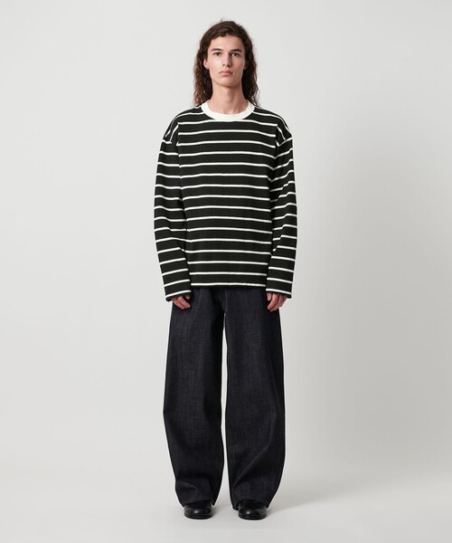 MONKEY TIME(モンキータイム)の「ディストレスト ボーダー ロングスリーブ Tシャツ(Tシャツ/カットソー・メンズ・ダークグリーン/ブラック・S/M/L/XL)」の8枚目の写真