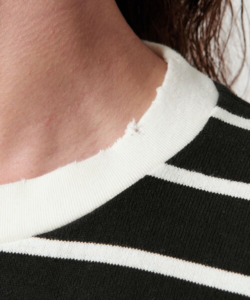 MONKEY TIME(モンキータイム)の「ディストレスト ボーダー ロングスリーブ Tシャツ(Tシャツ/カットソー・メンズ・ダークグリーン/ブラック・S/M/L/XL)」の12枚目の写真