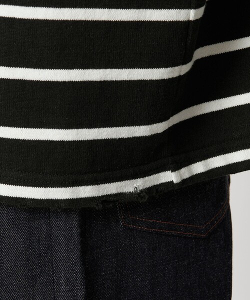 MONKEY TIME(モンキータイム)の「ディストレスト ボーダー ロングスリーブ Tシャツ(Tシャツ/カットソー・メンズ・ダークグリーン/ブラック・S/M/L/XL)」の14枚目の写真