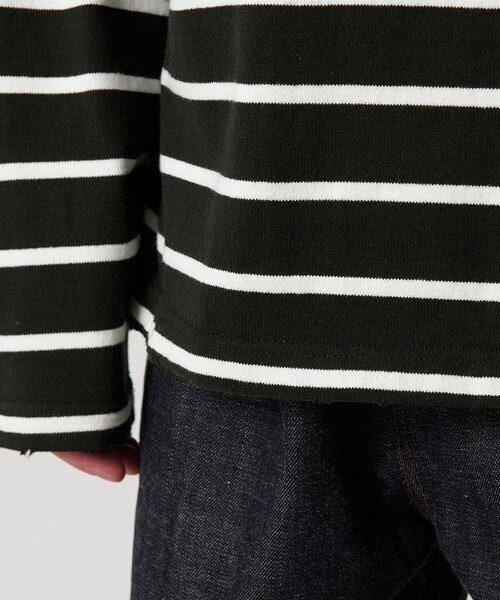 MONKEY TIME(モンキータイム)の「ディストレスト ボーダー ロングスリーブ Tシャツ(Tシャツ/カットソー・メンズ・ダークグリーン/ブラック・S/M/L/XL)」の15枚目の写真