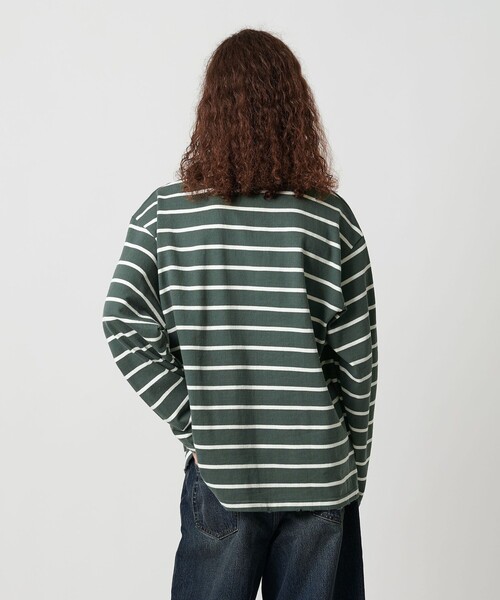 MONKEY TIME(モンキータイム)の「ディストレスト ボーダー ロングスリーブ Tシャツ(Tシャツ/カットソー・メンズ・ダークグリーン/ブラック・S/M/L/XL)」の19枚目の写真