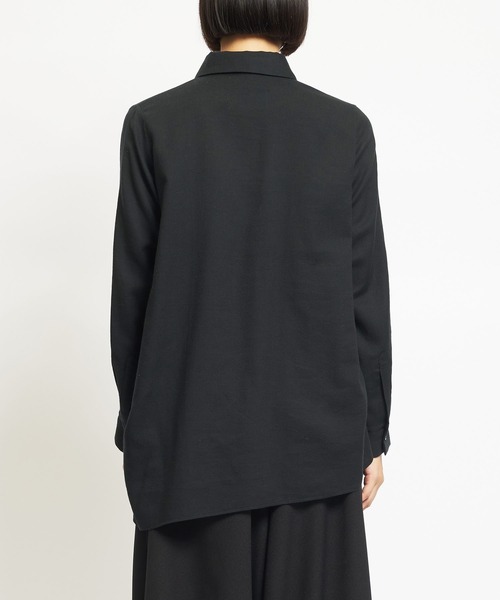 gomme（ゴム）の「C/Wビエラ　ドレープブラウス（シャツ/ブラウス・レディース・ブラック/ホワイト・MEDIUM）」の6枚目の写真