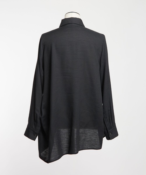 gomme（ゴム）の「C/Wビエラ　ドレープブラウス（シャツ/ブラウス・レディース・ブラック/ホワイト・MEDIUM）」の9枚目の写真