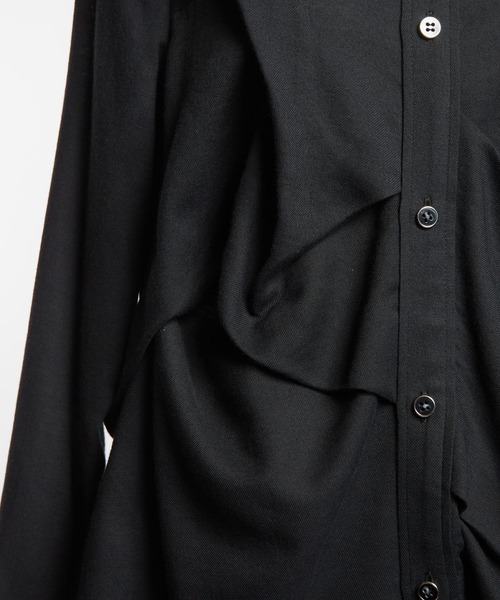 gomme（ゴム）の「C/Wビエラ　ドレープブラウス（シャツ/ブラウス・レディース・ブラック/ホワイト・MEDIUM）」の12枚目の写真