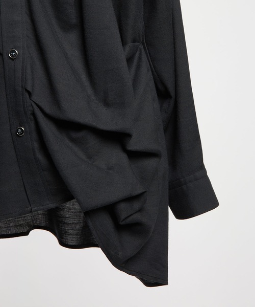 gomme（ゴム）の「C/Wビエラ　ドレープブラウス（シャツ/ブラウス・レディース・ブラック/ホワイト・MEDIUM）」の13枚目の写真