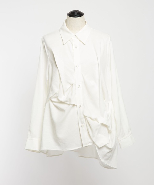 gomme（ゴム）の「C/Wビエラ　ドレープブラウス（シャツ/ブラウス・レディース・ブラック/ホワイト・MEDIUM）」の17枚目の写真
