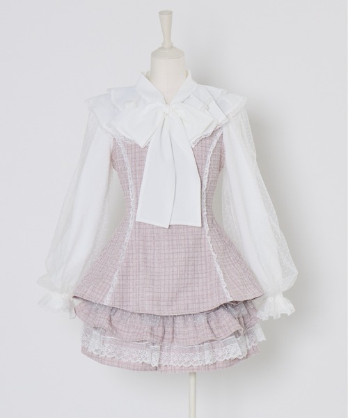 mellfy memory(メルフィーメモリー)の「Fairy Whip Millefeuille セットアップ(ワンピース・レディース・ホワイト/ピンク・FREE)」の3枚目の写真