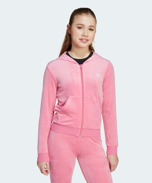 エドハーディ　パーカー　トラヴィス　ベロアセットアップ　ピンク Ed Hardy エドハーディー セットアップ パーカー レディース 上下