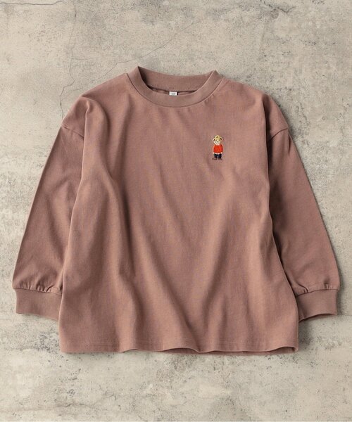 BREEZE（ブリーズ）の「【WEB限定/ジュニア対応】ワンポイント刺繍Tシャツ（Tシャツ/カットソー・キッズ・チャコール/キナリ/グリーン/ラベンダー/イエロー/サックスブルー/ブラック/ライトグレー/ブラウン/オフホワイト/ネイビー・140/150/90/100/110/120/130）」の6枚目の写真