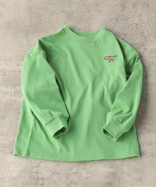 BREEZE（ブリーズ）の「【WEB限定/ジュニア対応】ワンポイント刺繍Tシャツ（Tシャツ/カットソー・キッズ・チャコール/キナリ/グリーン/ラベンダー/イエロー/サックスブルー/ブラック/ライトグレー/ブラウン/オフホワイト/ネイビー・140/150/90/100/110/120/130）」の7枚目の写真