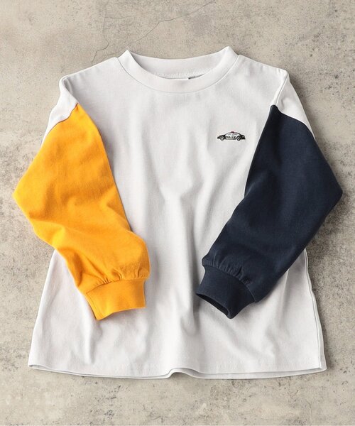 BREEZE（ブリーズ）の「【WEB限定/ジュニア対応】ワンポイント刺繍Tシャツ（Tシャツ/カットソー・キッズ・チャコール/キナリ/グリーン/ラベンダー/イエロー/サックスブルー/ブラック/ライトグレー/ブラウン/オフホワイト/ネイビー・140/150/90/100/110/120/130）」の4枚目の写真