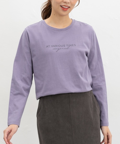 Honeys(ハニーズ)の「プリントTシャツ(Tシャツ/カットソー・レディース・オフホワイト/ブラック/モカ/パープル/オートミール・M/LL/L/S)」の1枚目の写真