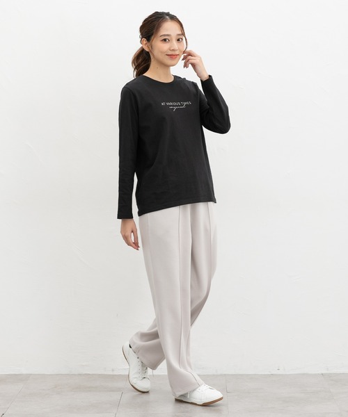 Honeys(ハニーズ)の「プリントTシャツ(Tシャツ/カットソー・レディース・オフホワイト/ブラック/モカ/パープル/オートミール・M/LL/L/S)」の14枚目の写真