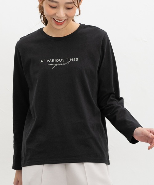 Honeys(ハニーズ)の「プリントTシャツ(Tシャツ/カットソー・レディース・オフホワイト/ブラック/モカ/パープル/オートミール・M/LL/L/S)」の15枚目の写真