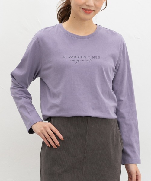 Honeys(ハニーズ)の「プリントTシャツ(Tシャツ/カットソー・レディース・オフホワイト/ブラック/モカ/パープル/オートミール・M/LL/L/S)」の17枚目の写真