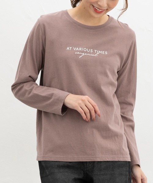 Honeys(ハニーズ)の「プリントTシャツ(Tシャツ/カットソー・レディース・オフホワイト/ブラック/モカ/パープル/オートミール・M/LL/L/S)」の22枚目の写真