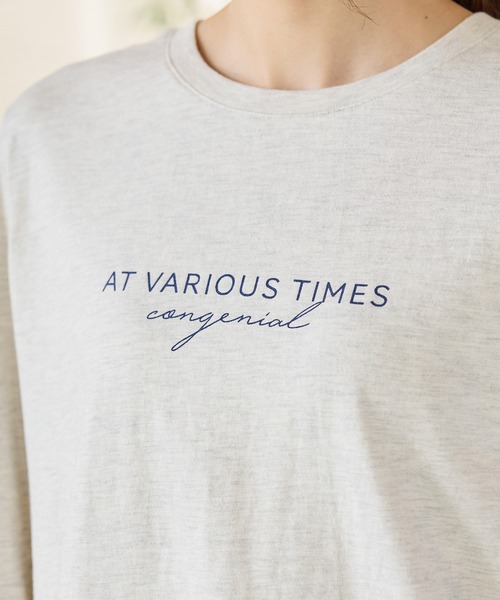 Honeys(ハニーズ)の「プリントTシャツ(Tシャツ/カットソー・レディース・オフホワイト/ブラック/モカ/パープル/オートミール・M/LL/L/S)」の8枚目の写真