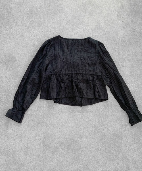 Maison Calme（メゾンカルム）の「ボリュームスリーブ ティアードリボンブラウス　愛されブラウス（シャツ/ブラウス・レディース・ブラック/ピンク/ホワイト・F）」の22枚目の写真