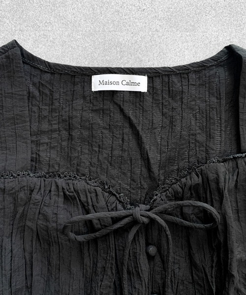 Maison Calme（メゾンカルム）の「ボリュームスリーブ ティアードリボンブラウス　愛されブラウス（シャツ/ブラウス・レディース・ブラック/ピンク/ホワイト・F）」の20枚目の写真