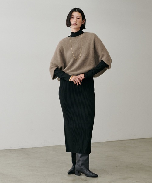 セール】【LARUTA】FOX混ポンチョ型ニットプルオーバー（ニット