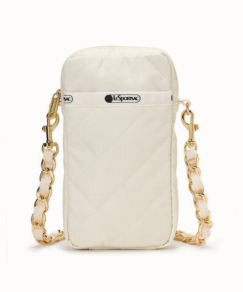 LeSportsac(レスポートサック)の「CHAIN MINI PHONE CRSBDY サンドバーチェーンキルト(ショルダーバッグ・レディース・ホワイト・FREE)」の4枚目の写真