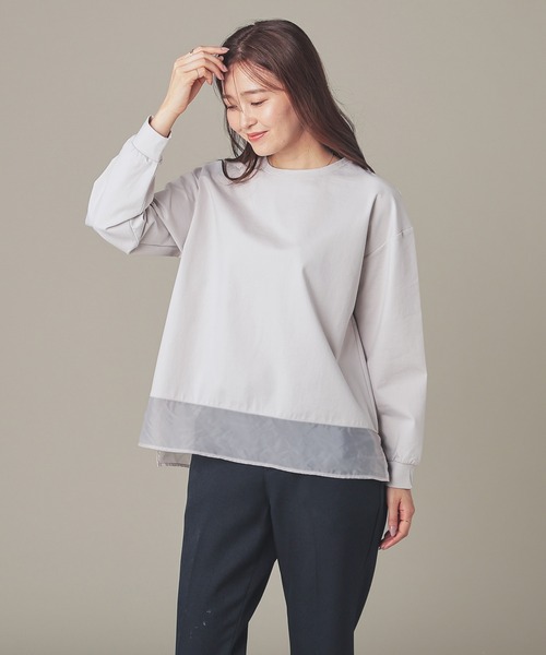 GLACIER lusso(グラシアルッソ)の「シアー切替トップス(Tシャツ/カットソー・レディース・ライトグレー/モカ/ブルーグリーン/ブラック・M/LL/L)」の18枚目の写真