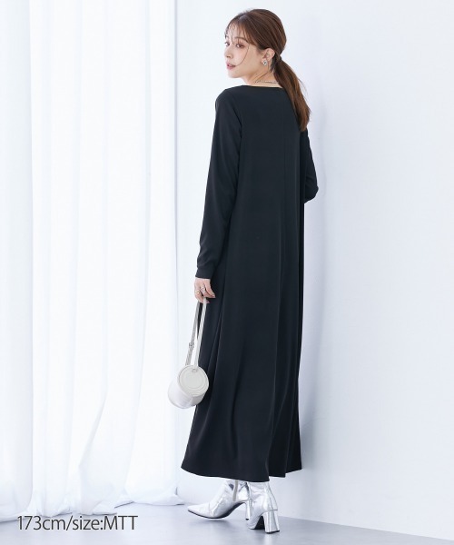 slattgir（スラットジール）の「高身長　カットソーマキシ丈ワンピース（トールサイズ）（ワンピース・レディース・グレイッシュベージュ/ブラック・TM/TL/TLL/T3L/T4L/T5L）」の15枚目の写真