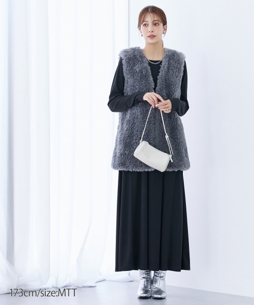 slattgir（スラットジール）の「高身長　カットソーマキシ丈ワンピース（トールサイズ）（ワンピース・レディース・グレイッシュベージュ/ブラック・TM/TL/TLL/T3L/T4L/T5L）」の17枚目の写真