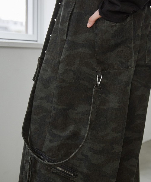 Spielio（シュピーリオ）の「【Spielio】Distressed suspender wide denim pants/ ヴィンテージライク サスペンダーワイドデニムパンツ（カーゴパンツ・メンズ・カーキ系1/グレー系1・S/M/L）」の19枚目の写真