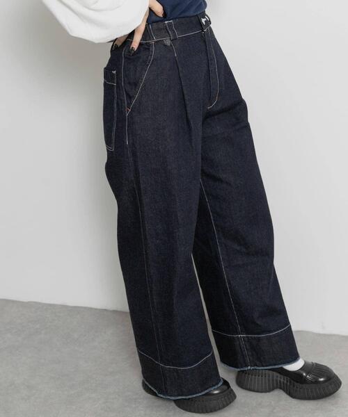 THE GOODLAND MARKET(ザグッドランドマーケット)の「cwtch ORGANIC DENIM WIDEPANTS(デニムパンツ・レディース・インディゴブルー・SMALL/MEDIUM)」の7枚目の写真