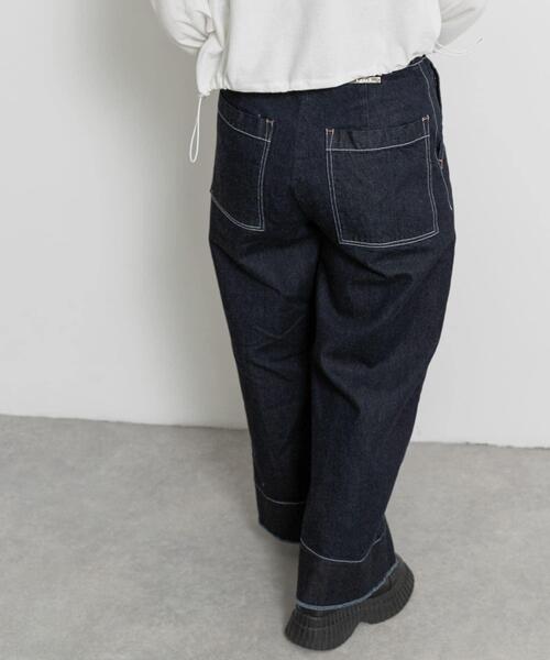 THE GOODLAND MARKET(ザグッドランドマーケット)の「cwtch ORGANIC DENIM WIDEPANTS(デニムパンツ・レディース・インディゴブルー・SMALL/MEDIUM)」の8枚目の写真