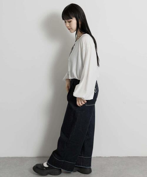 THE GOODLAND MARKET(ザグッドランドマーケット)の「cwtch ORGANIC DENIM WIDEPANTS(デニムパンツ・レディース・インディゴブルー・SMALL/MEDIUM)」の10枚目の写真