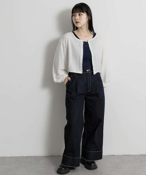 THE GOODLAND MARKET(ザグッドランドマーケット)の「cwtch ORGANIC DENIM WIDEPANTS(デニムパンツ・レディース・インディゴブルー・SMALL/MEDIUM)」の11枚目の写真