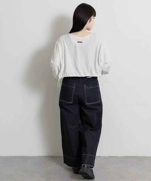 THE GOODLAND MARKET(ザグッドランドマーケット)の「cwtch ORGANIC DENIM WIDEPANTS(デニムパンツ・レディース・インディゴブルー・SMALL/MEDIUM)」の12枚目の写真