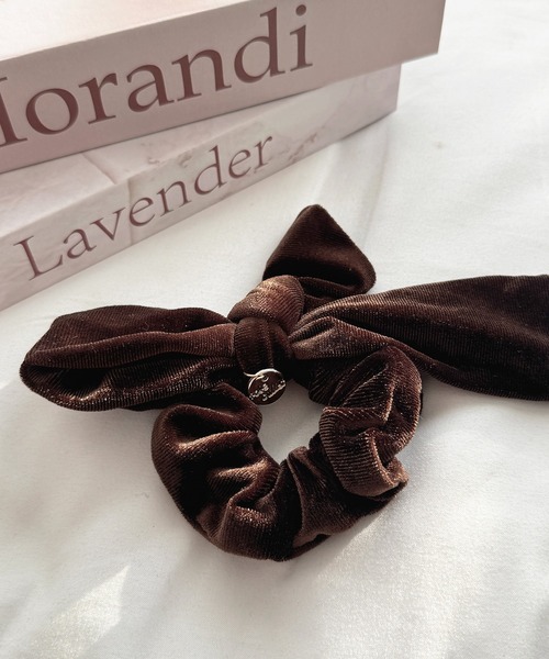 apres jour（アプレジュール）の「【apres jour×ARIAZ】チャーム付きベロアシュシュ（シュシュ・レディース・ブラック/ダークブラウン/ベージュ・FREE）」の6枚目の写真