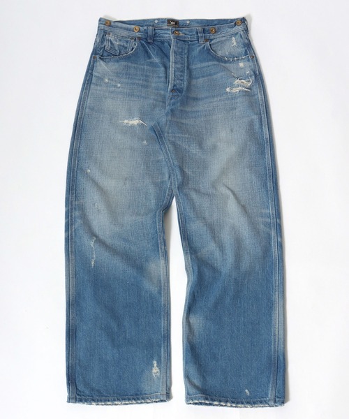 ダメージ加工 手刺繍ライトブルージーンズ BEFTEY / ダメージ加工デニム（ライトブルー）